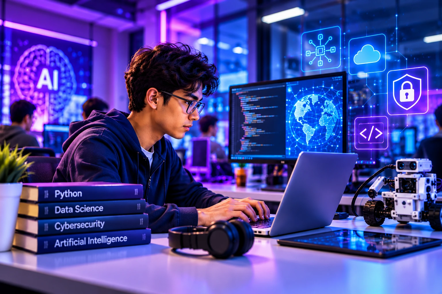 neon ai research lab workspace